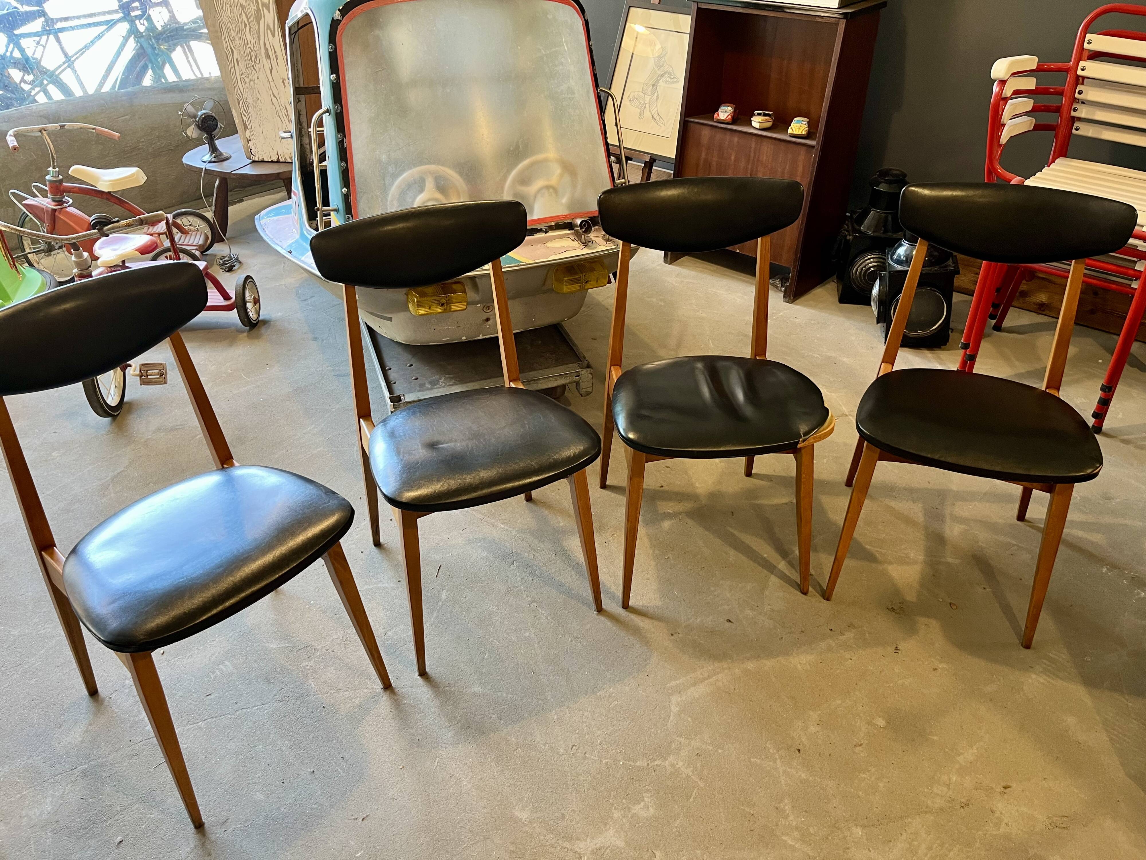 4 anciennes chaise style scandinave