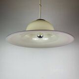 Beige suspended glass lamp Murano mid-century by De Majo, Venice, Italy, 1970s.