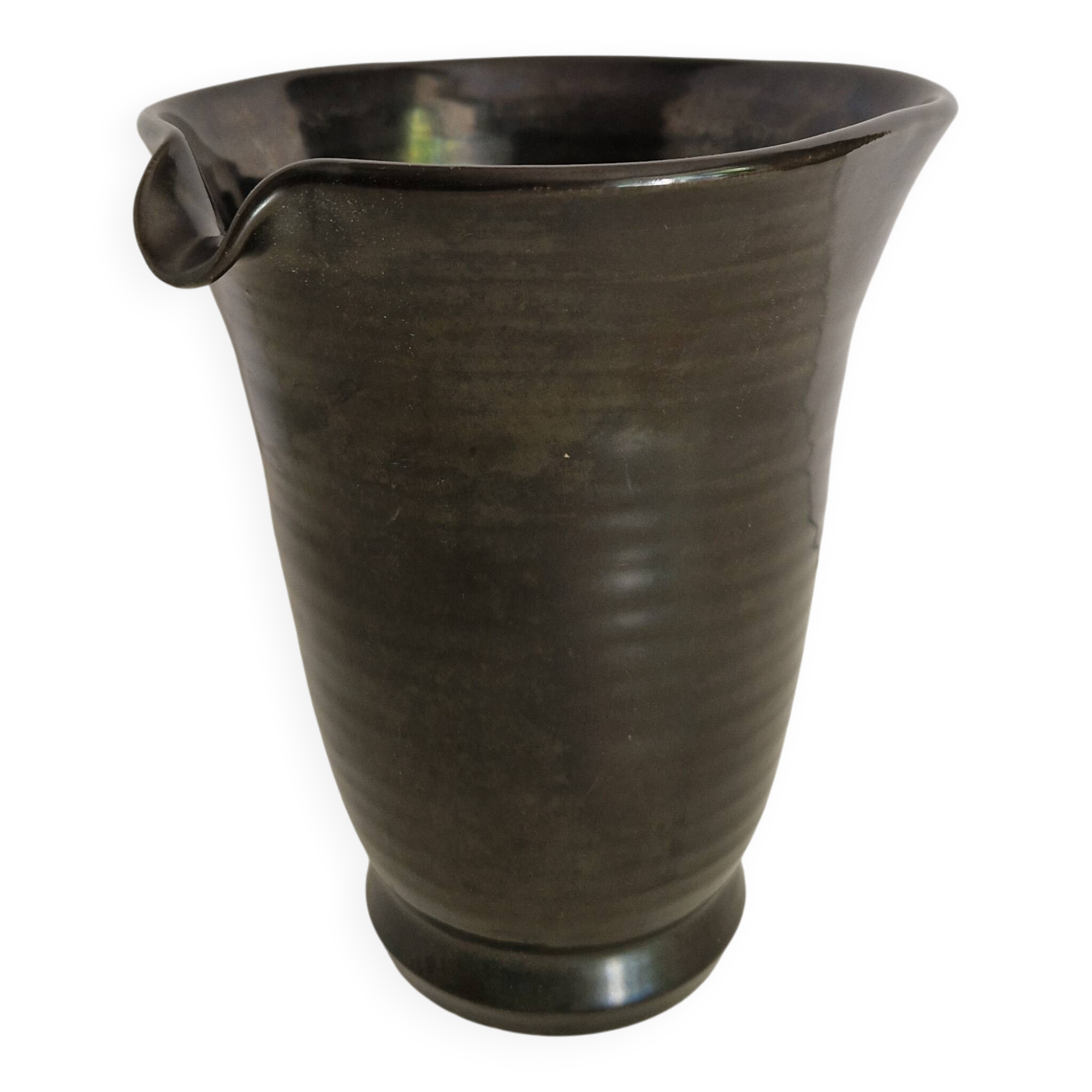 Pichet Accolay 1960s 1970s Enamelled Metallic Black