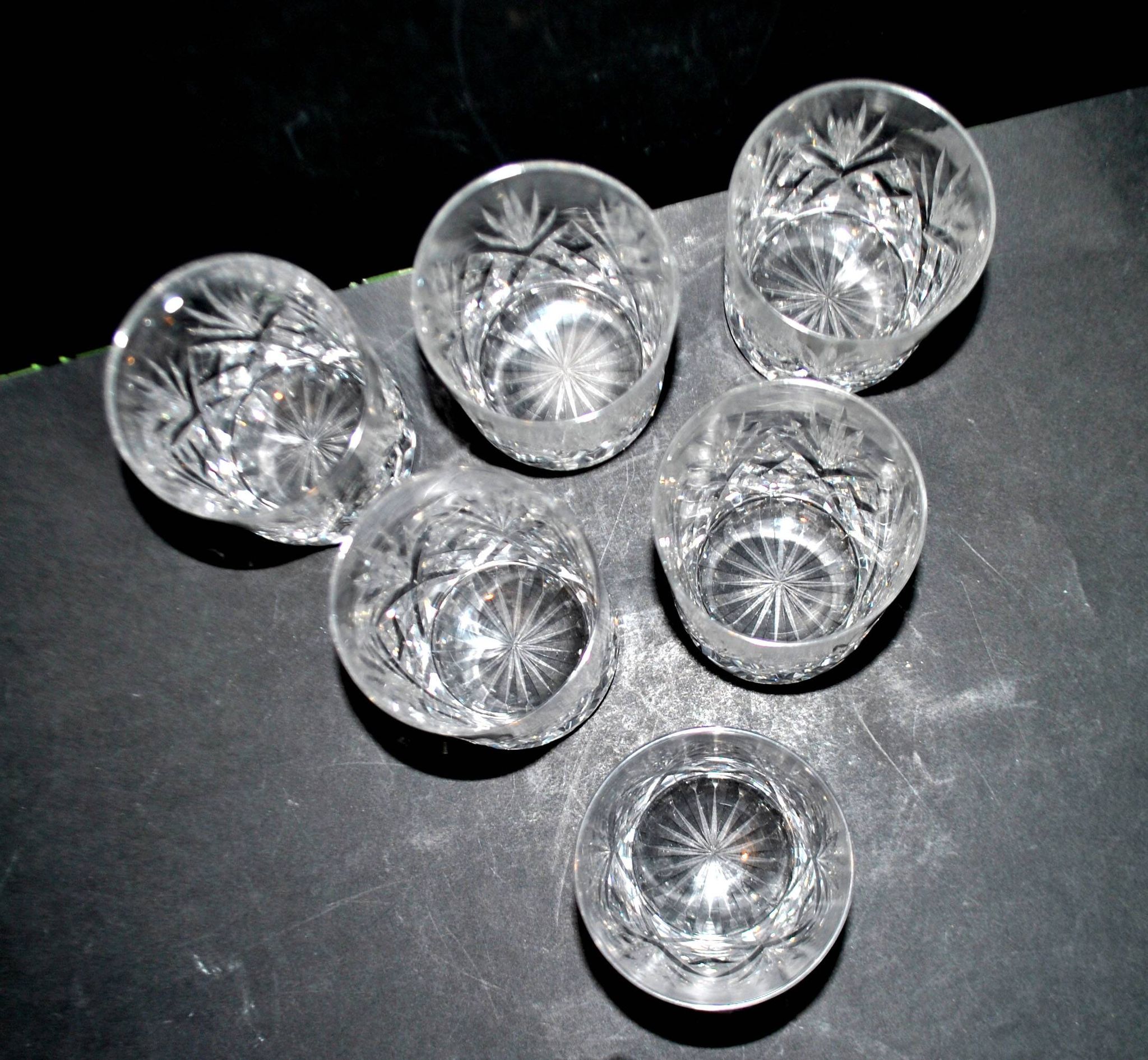 Lot de 6 verres à whisky en cristal taillé Lemberg JUNON proche Chantilly