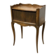 Louis XV style bedside table with curtains in beech from the 1950s.