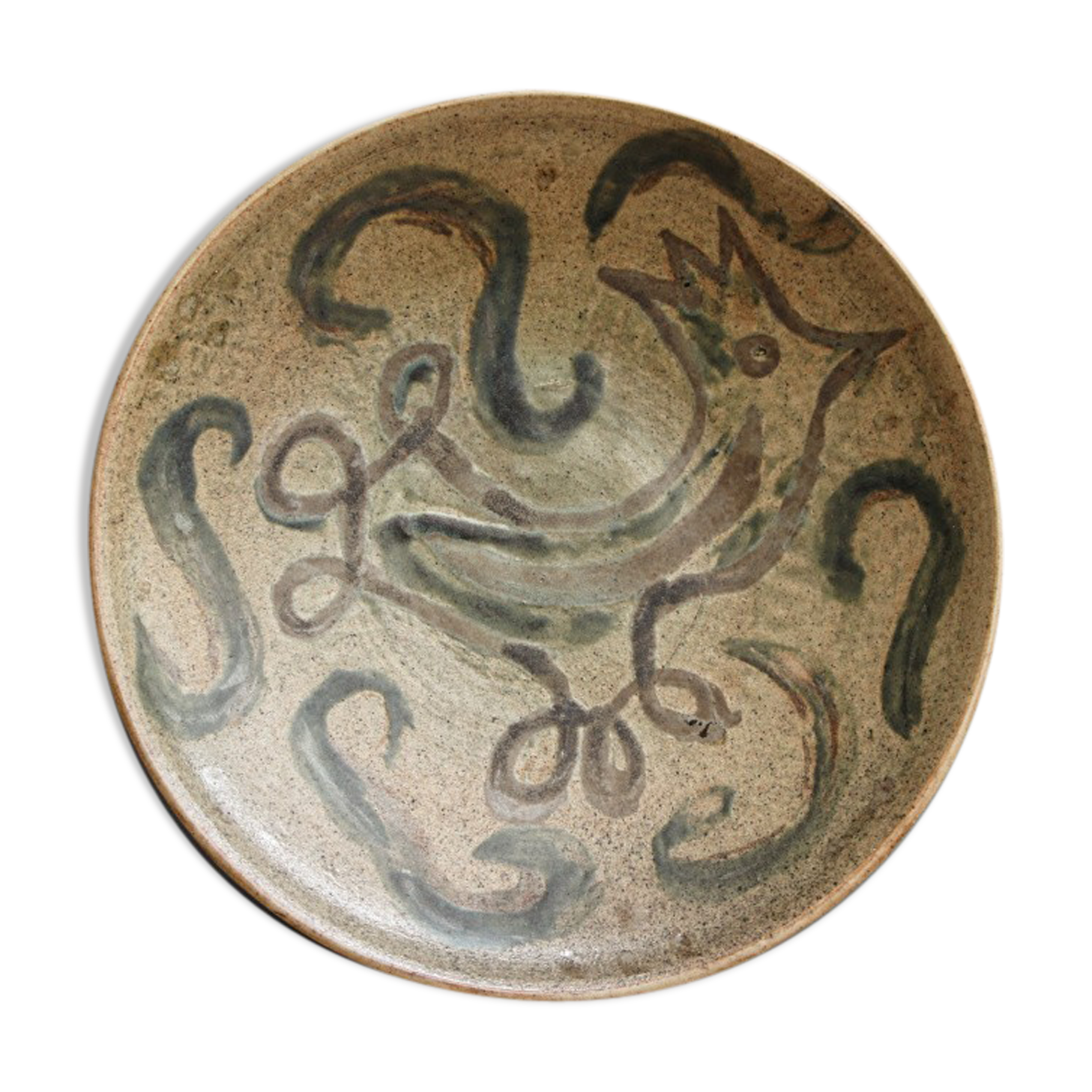 Plate in earthenware - rooster- Warluis France