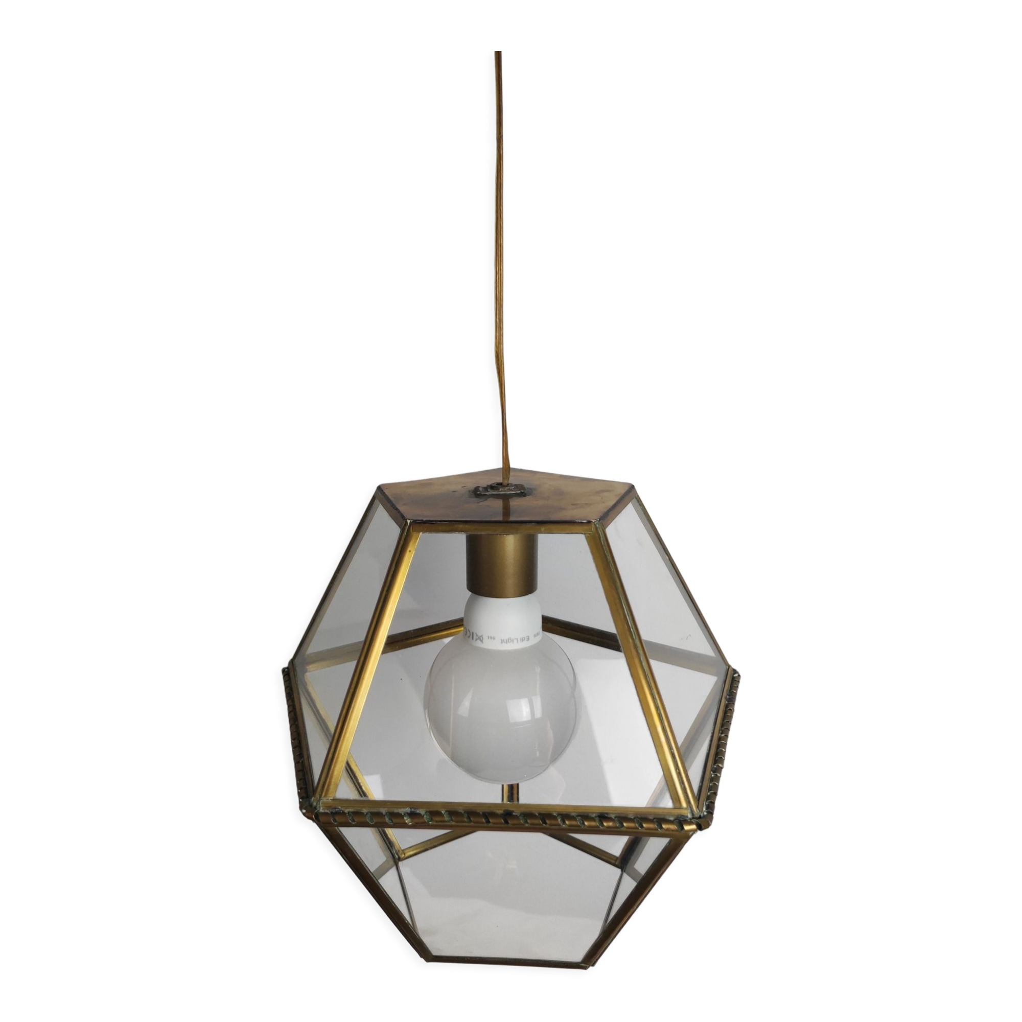 Lantern walkable glass and brass