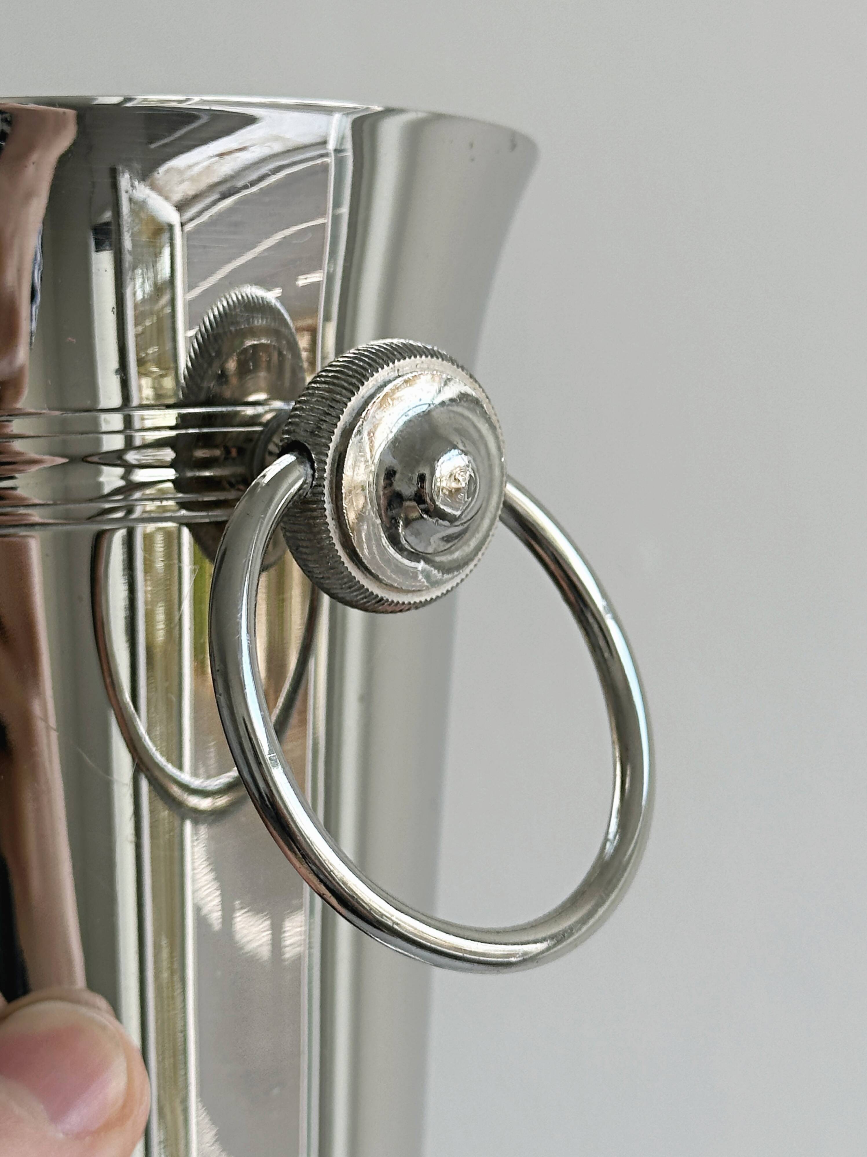 Small silver metal ice bucket