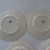 6 assiettes luneville k & g  décor villeray bleu faience ancienne