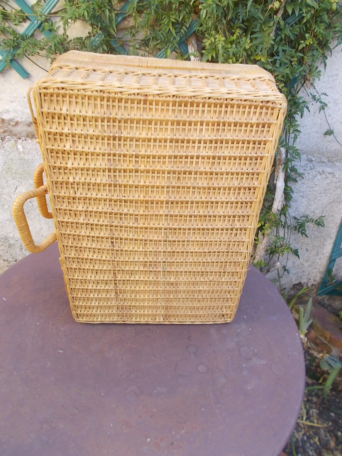 Wicker briefcase suitcase