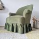 Green velvet armchair