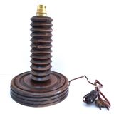 Solid wood lamp base by Charles Dudouyt