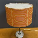 Round table lamp with orange shade 1960s