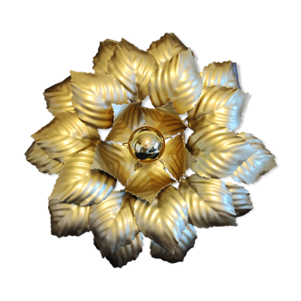 Wall lamp golden leaves 3 corollas