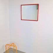 Italian Postmodern Red Frame Mirror, 1980s