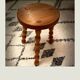 Massive wood tripod stool, ball feet