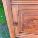 Louis XV style bedside table in wood veneer and marble