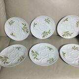 Serving six oyster plates