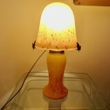 Mushroom lamp in yellow glass paste