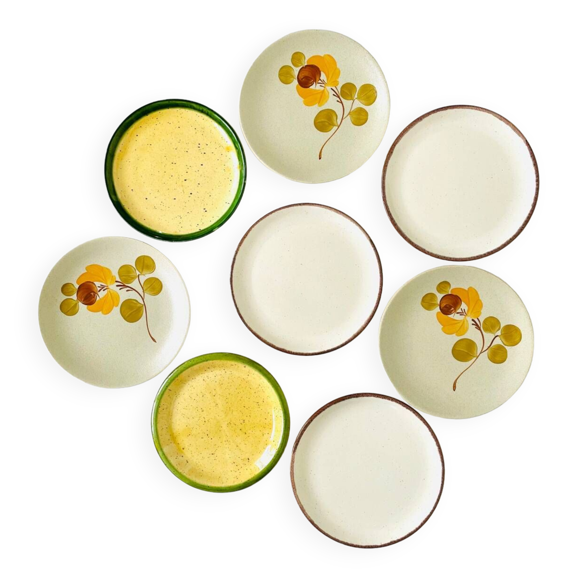 Set of 8 mismatched vintage dessert plates