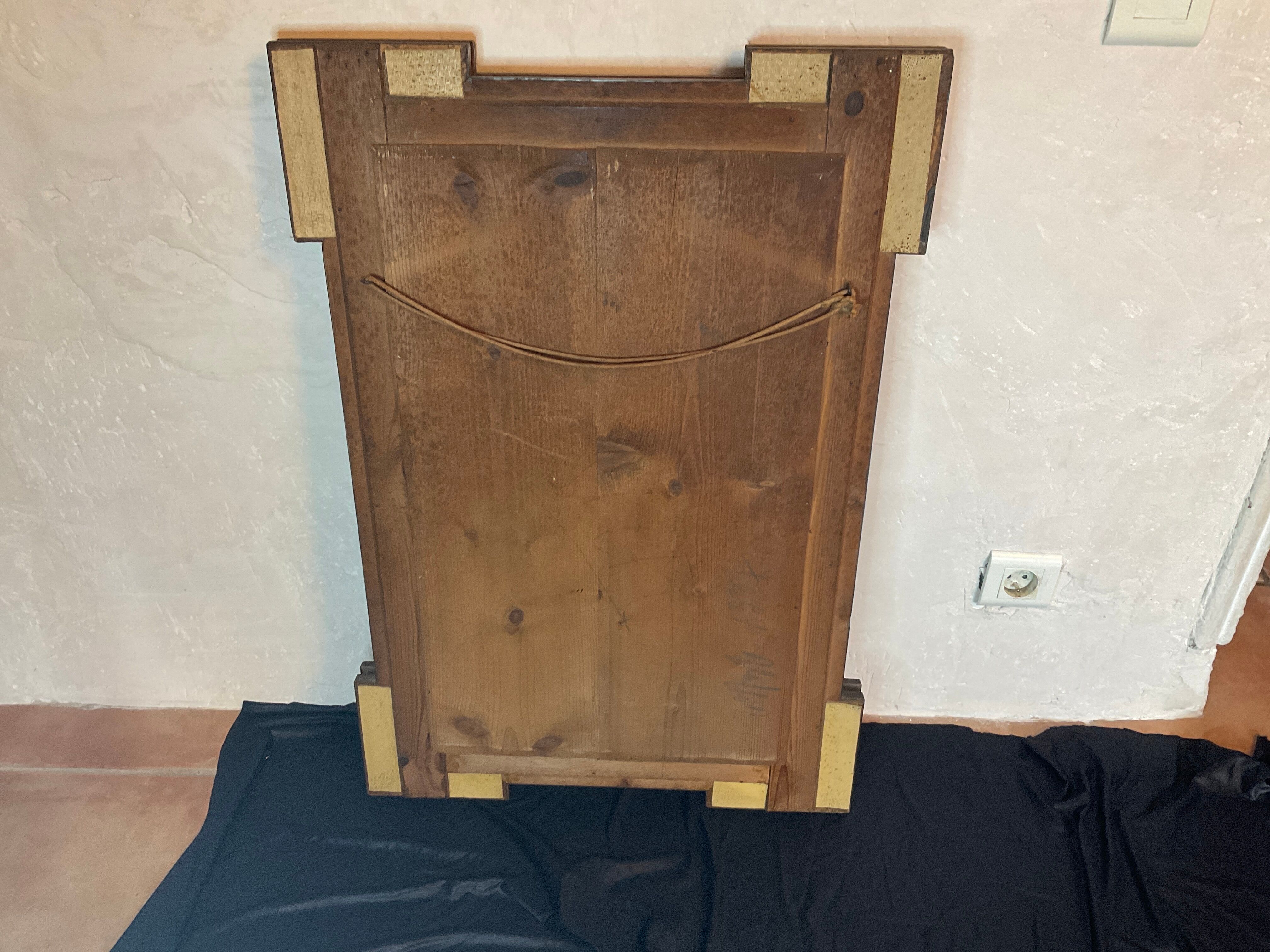 Mirror design art deco in wood geometric shape 58x84cm