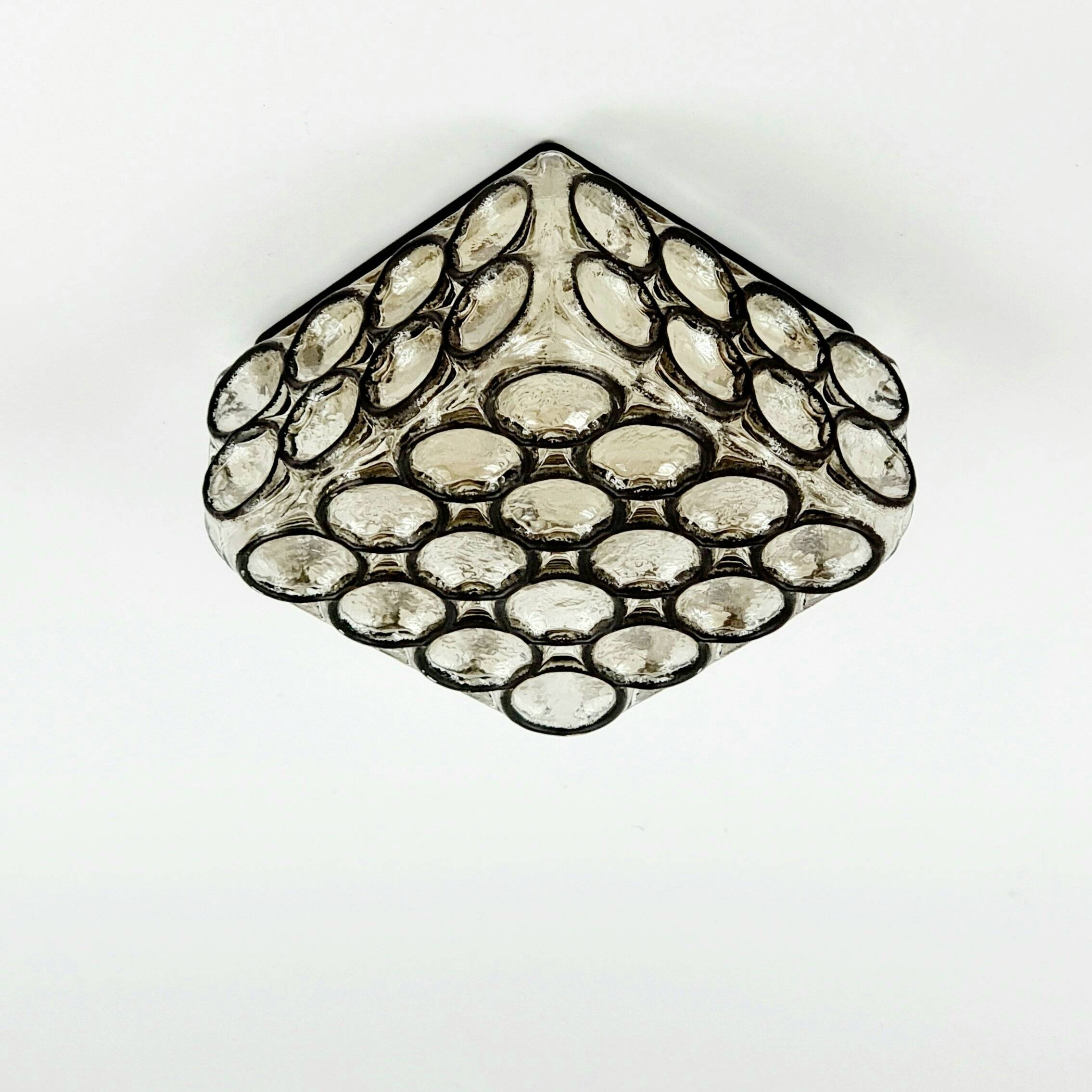 Mid-Century Glass Wall Light or Ceiling Light from Limburg, Germany, 1960s
