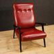 Fauteuil design italien en similicuir rouge des années 70
