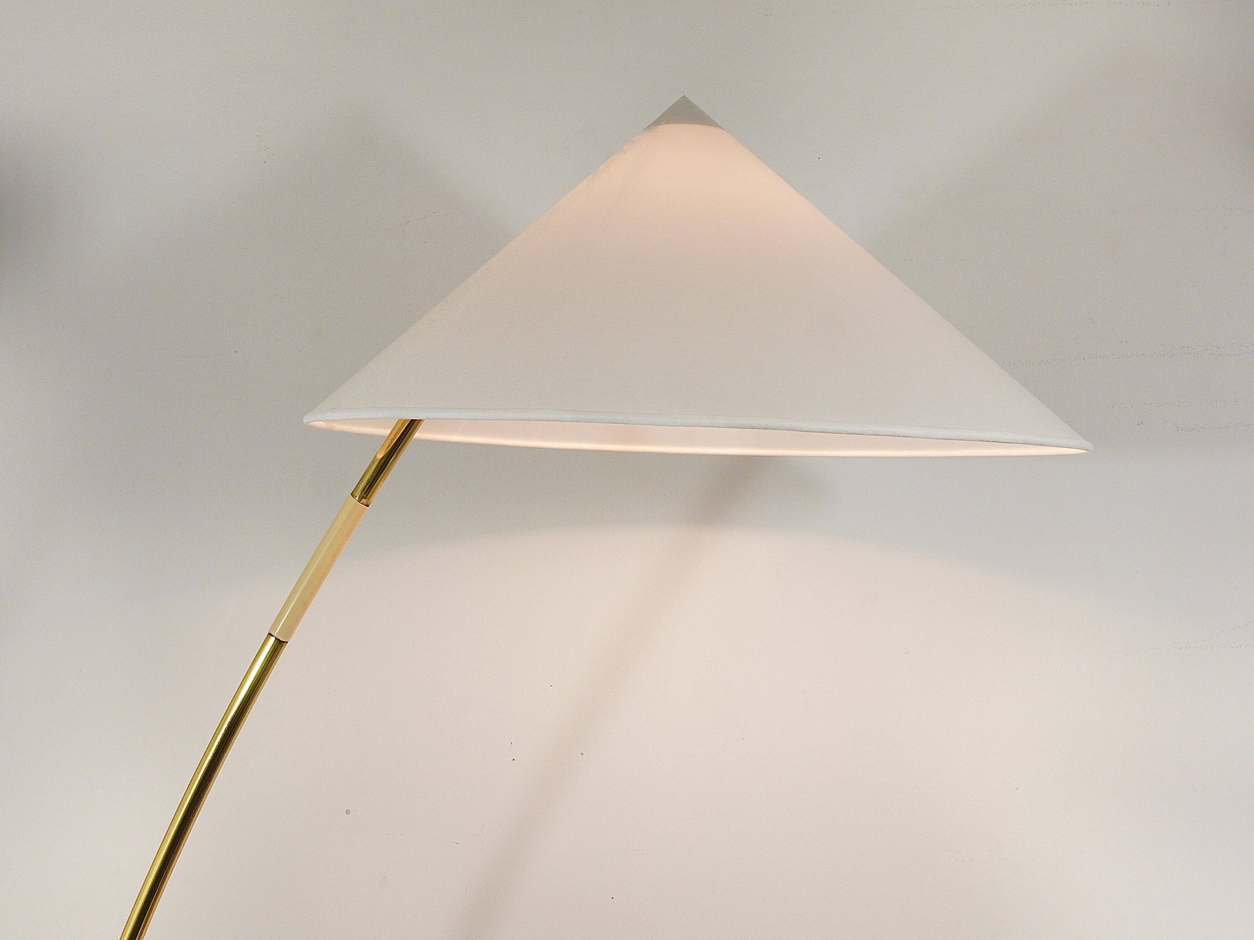 Brass floor lamp Sumatra Mid-Century Rupert Nikoll, Vienna, Austria, 1950s