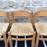 Straw seated wooden chairs