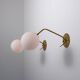 Pair of 1950s Italian Brass Sconces with Opaline Glass Globes