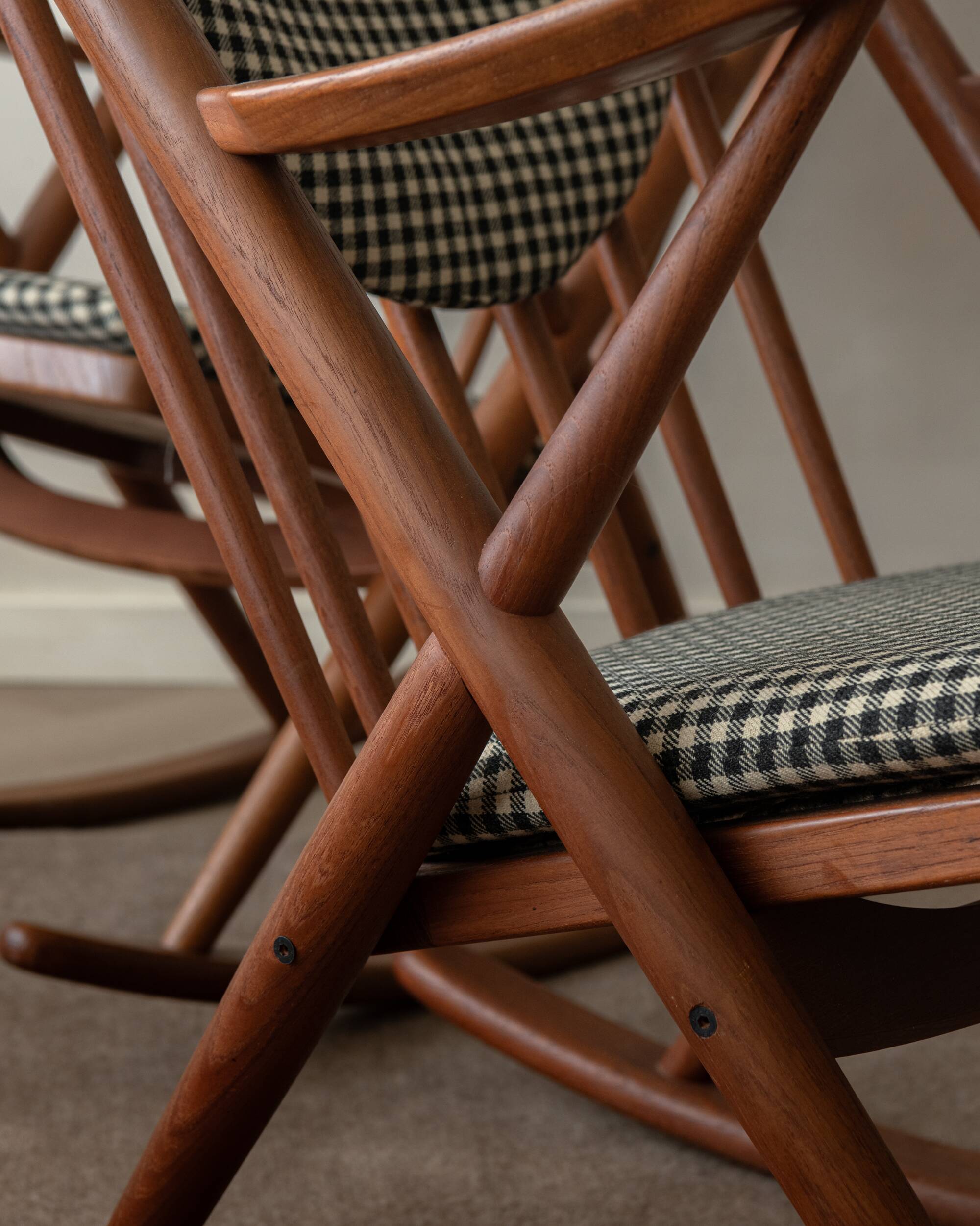 Vintage Teak Rocking Chairs Model 182 Frank Reenskaug Bramin, 1950s, Set 2