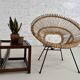 Vintage wooden sofa end with built-in fabric magazine holder