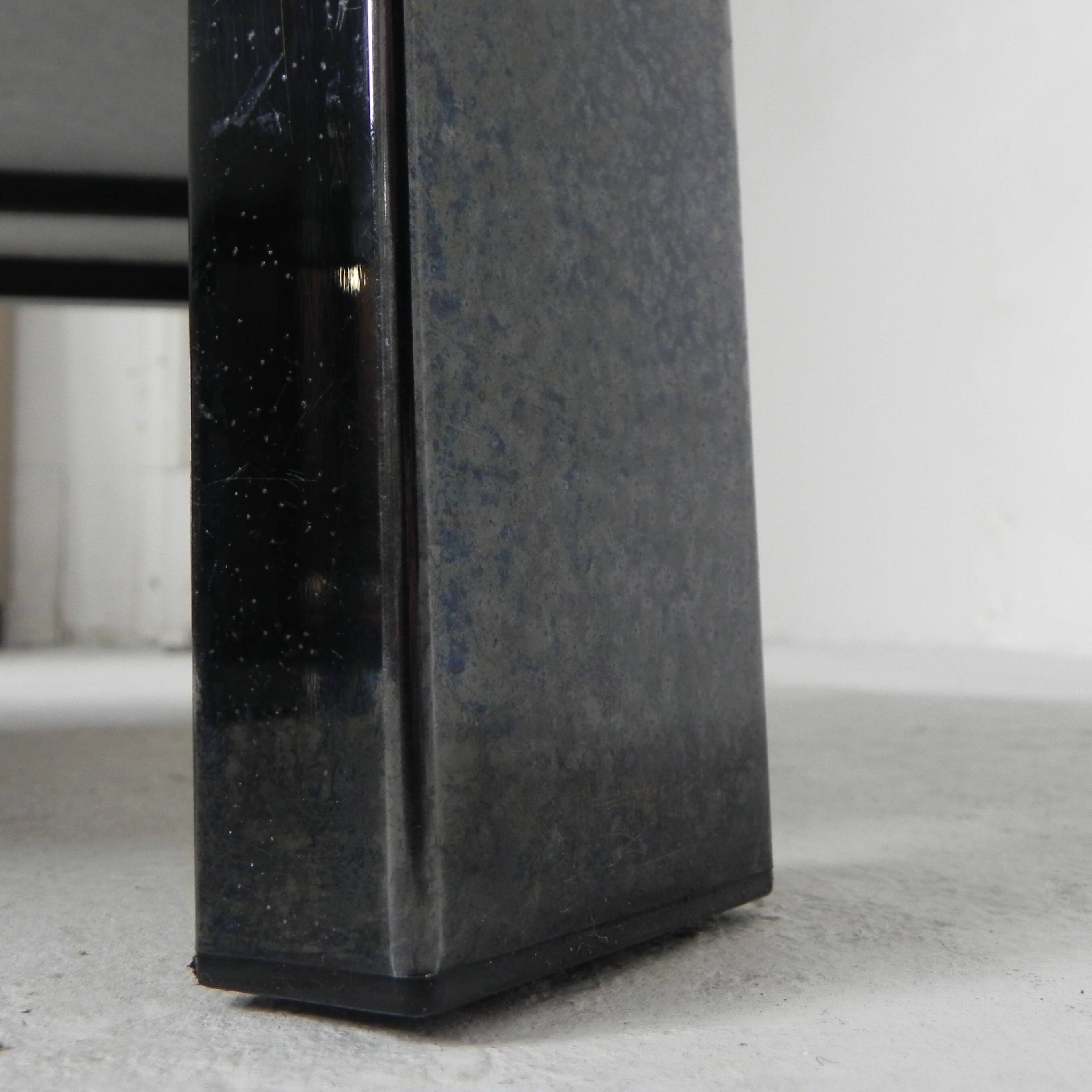 Fedam coffee table, hollywood regency, marble in steel frame