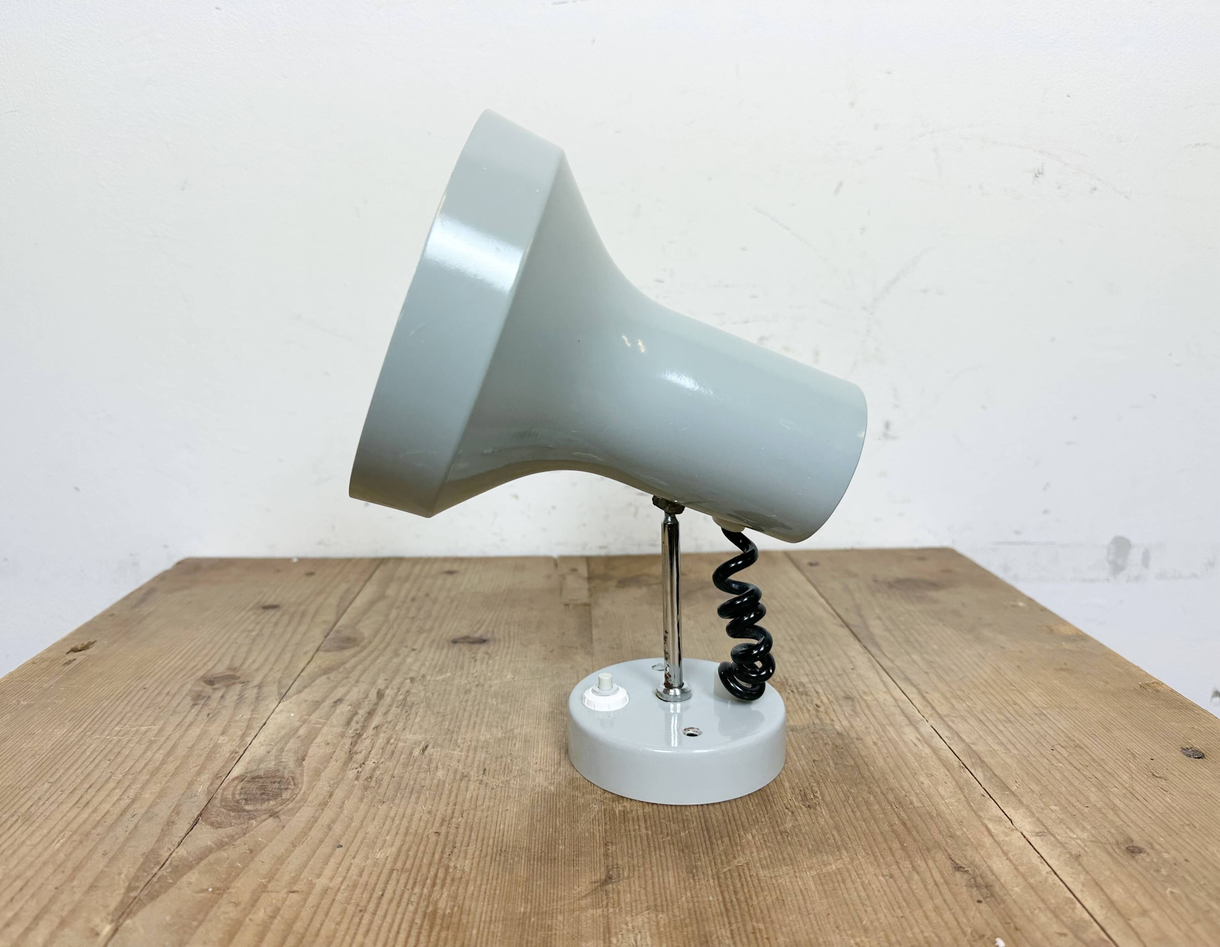 Vintage Grey Metal Wall Lamp by Josef Hurka for Napako, 1970s