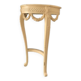 Old wooden console, half moon, Louis XVI style, early twentieth century