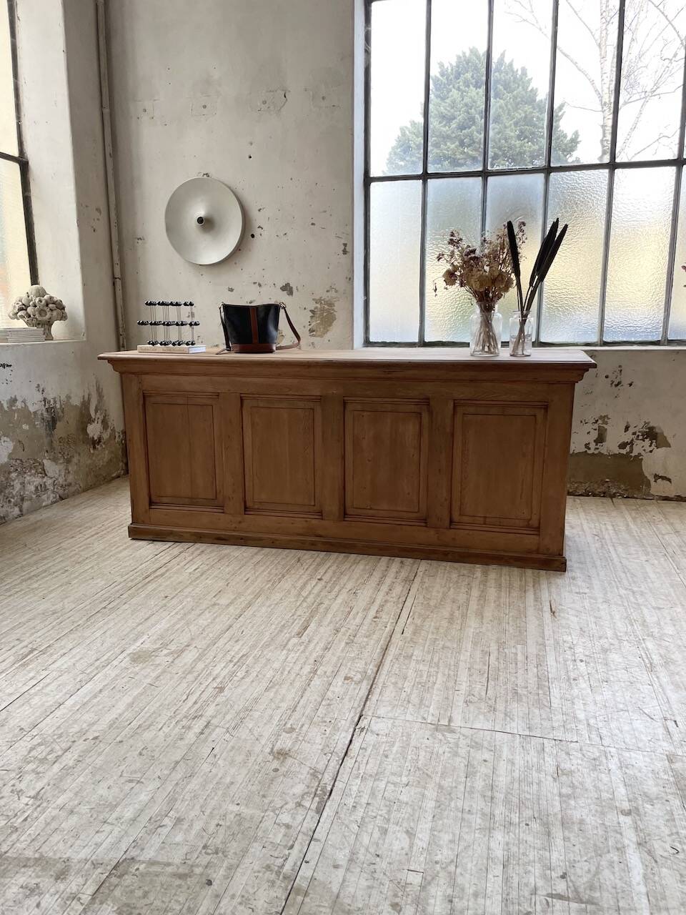 2m pine counter or central island with storage