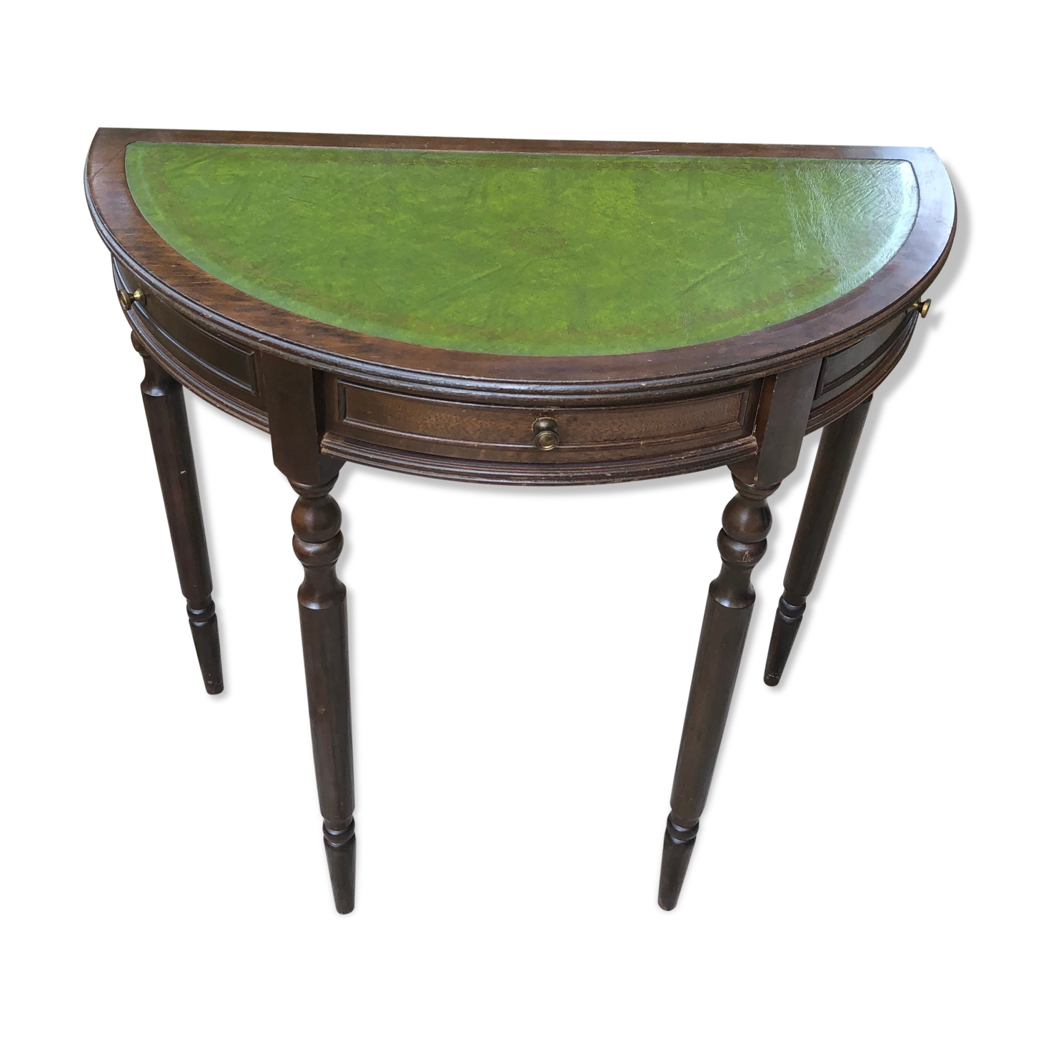 Wooden half moon console