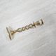 Vintage candle holder in brass and mother-of-pearl