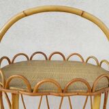 Portable bar bottle holder in rattan