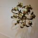 Set of painted metal chandeliers with flower decor