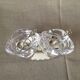 DUO OF CRYSTAL SALTERS SMALL SILVER METAL SPOONS