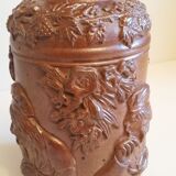 Pot à tabac en grès décoré