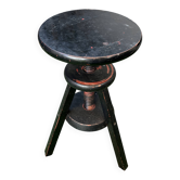 Tabouret de piano à vis vintage en bois noir