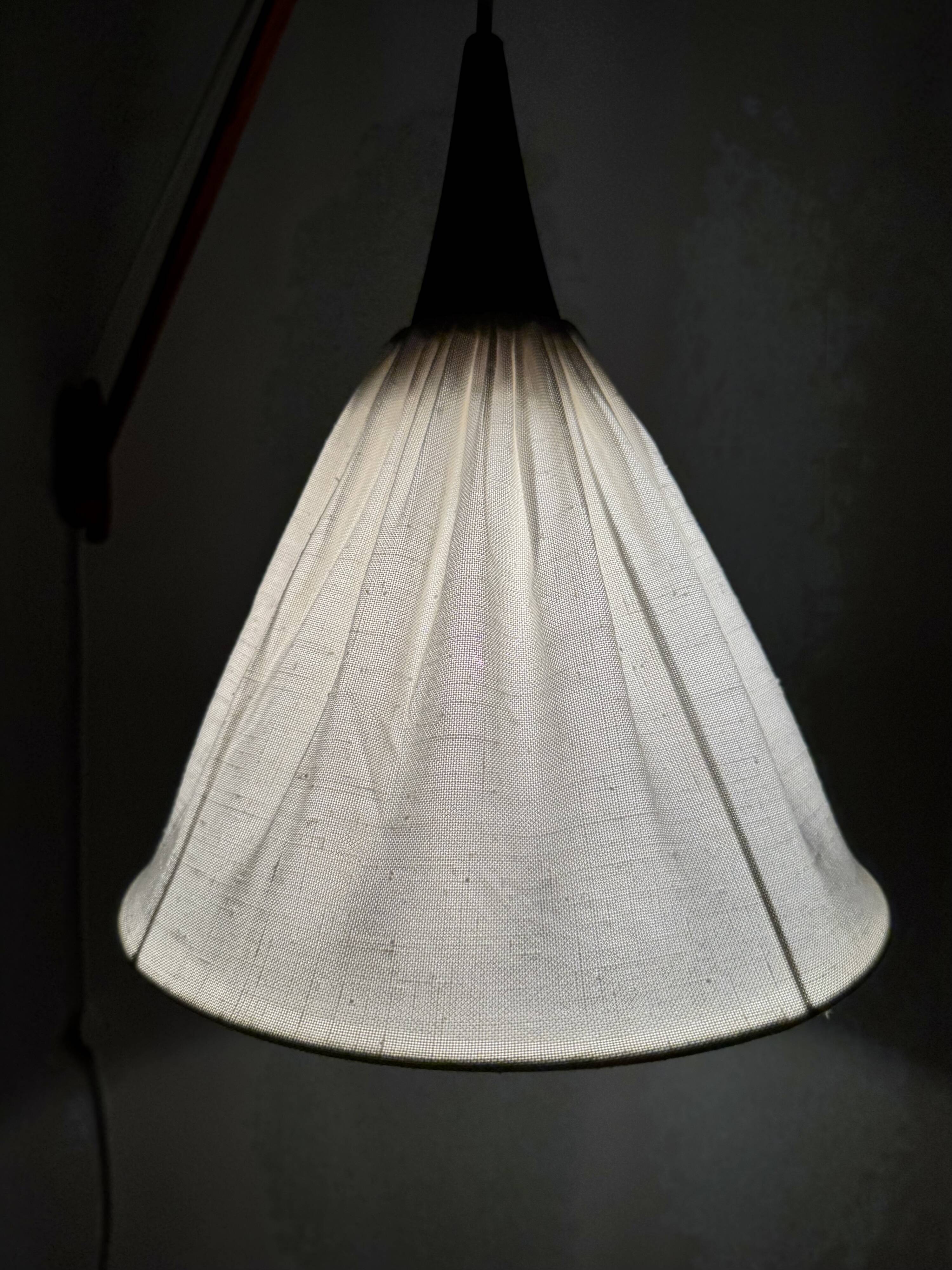 Danish Adjustable Oak Wall Lamp by Uno and Östen Kristiansson