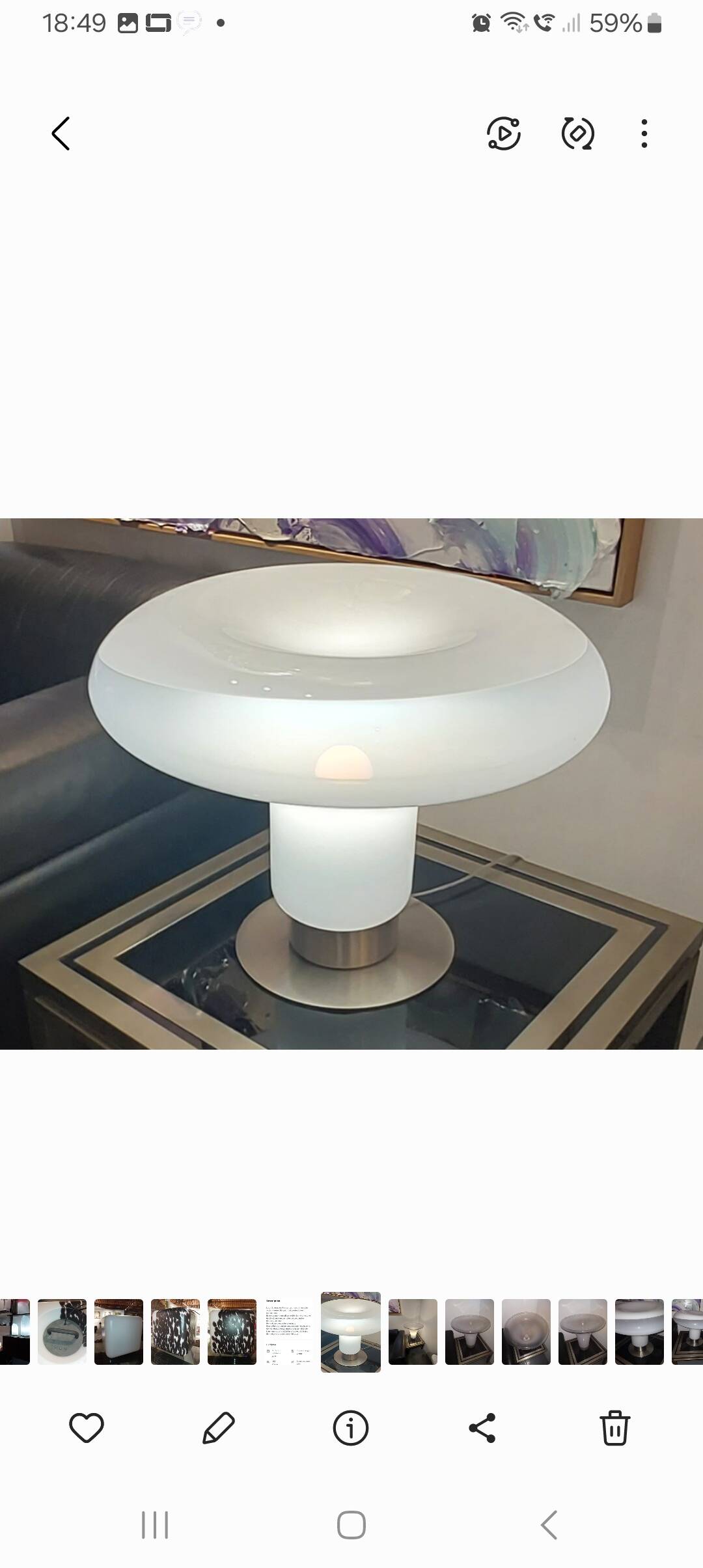 Mangiarotti lamp "lesbo" in very good condition