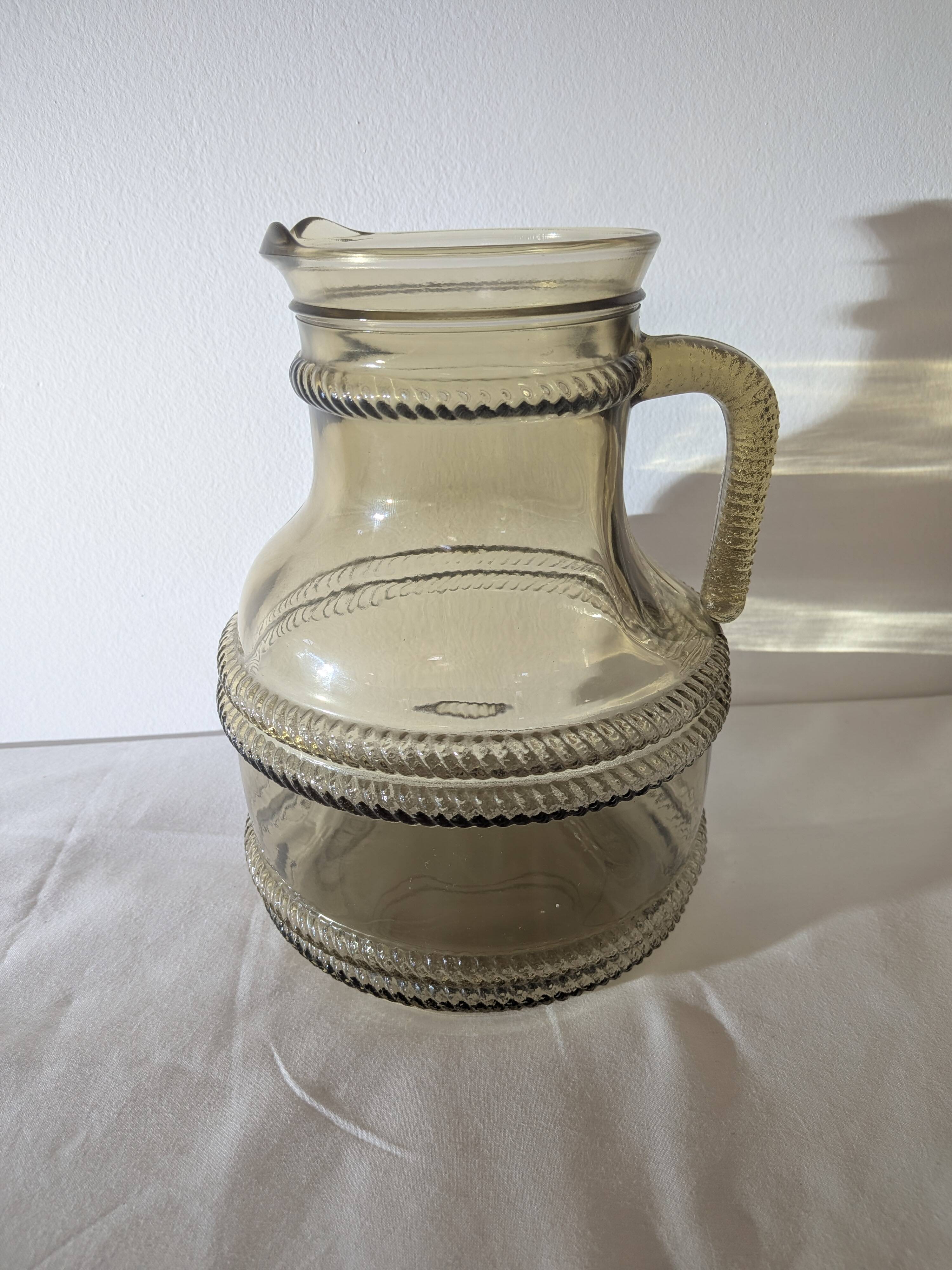 Vintage smoked glass carafe