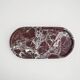 Oval marble plateau in Rosso Levanto