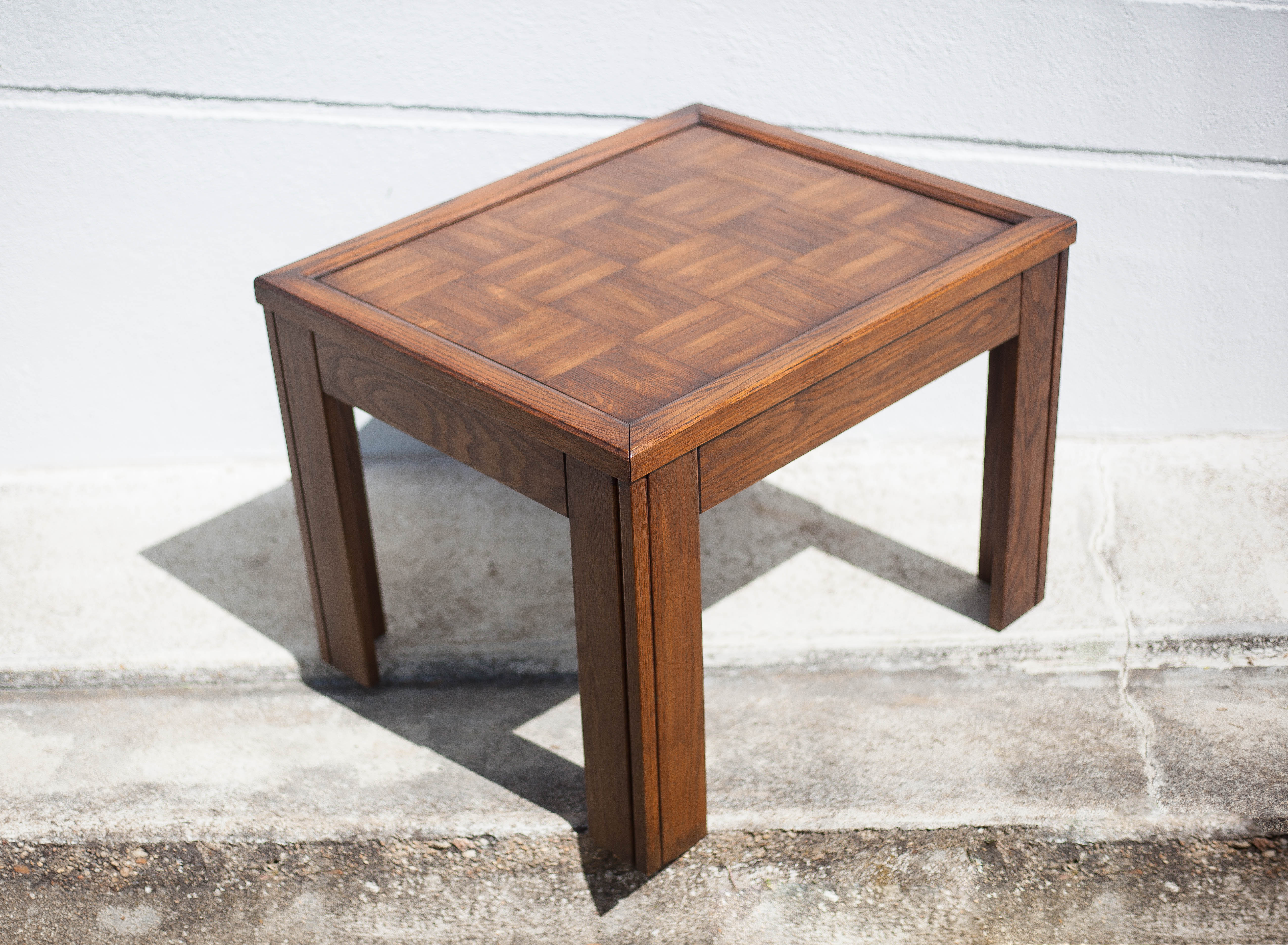 Coffee table wood top parquet