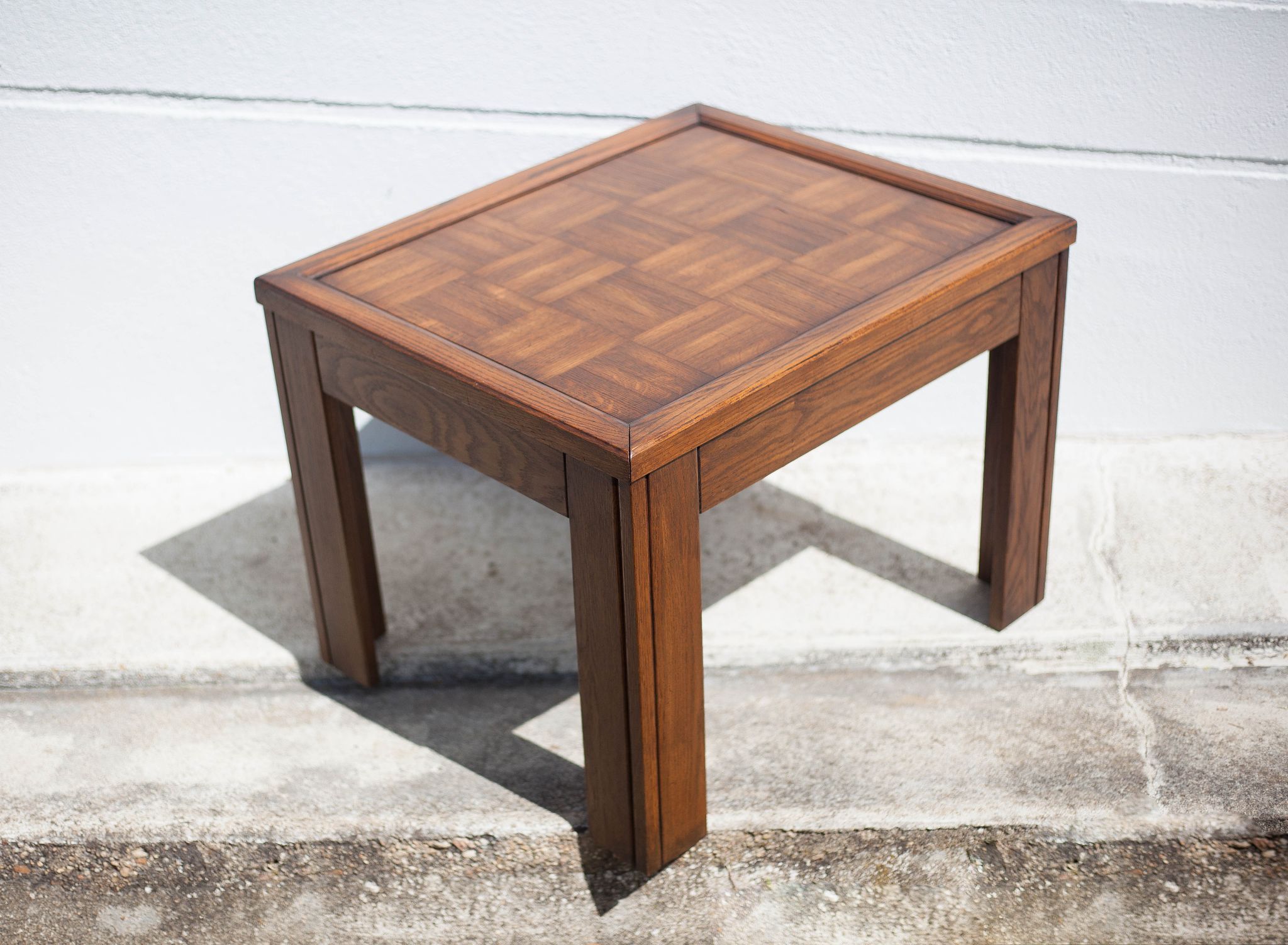 Coffee table wood top parquet