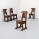 Ensemble de chaises de salle à manger brutalistes des années 1970
