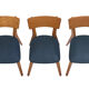 3 vintage chairs 1960 Monobloc compass feet and duck blue ska
