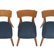 3 vintage chairs 1960 Monobloc compass feet and duck blue ska