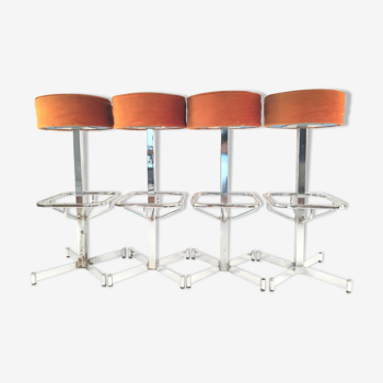 Suite de 4 tabourets de bar