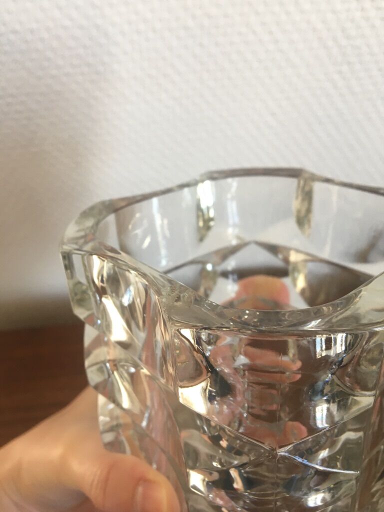 Moulded glass vase, "Windsor" Luminarc model, 70s